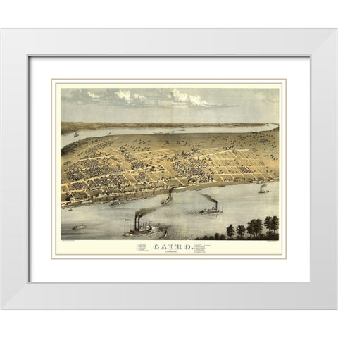 Cairo Illinois - Ruger 1867 White Modern Wood Framed Art Print with Double Matting by Ruger