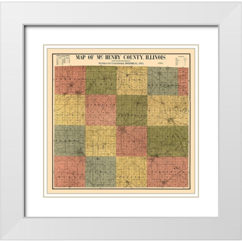 McHenry County Illinois - Hunter 1903 White Modern Wood Framed Art Print with Double Matting by Hunter