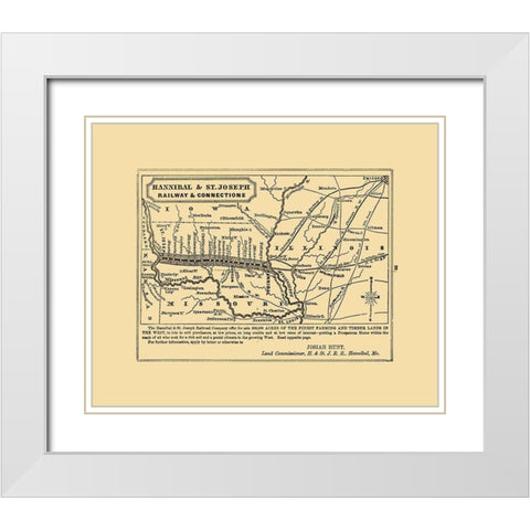 Missouri Illinois Railway - Thomas 1863 White Modern Wood Framed Art Print with Double Matting by Thomas