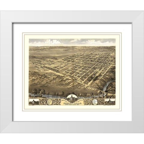 Shelbyville Illinois - Ruger 1869 White Modern Wood Framed Art Print with Double Matting by Ruger