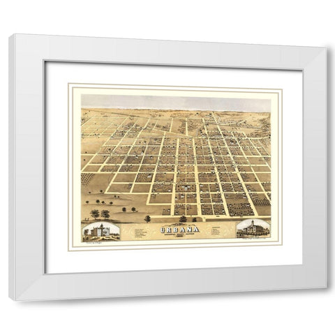 Urbana Illinois - Ruger 1869 White Modern Wood Framed Art Print with Double Matting by Ruger