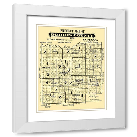 Dubois Indiana Precinct - Wilson 1900 White Modern Wood Framed Art Print with Double Matting by Wilson