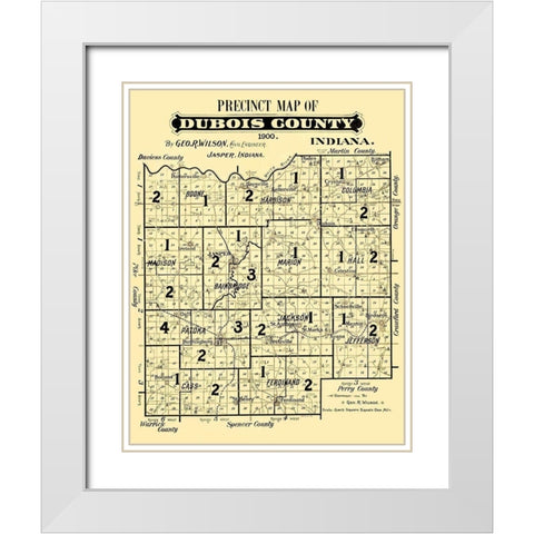 Dubois Indiana Precinct - Wilson 1900 White Modern Wood Framed Art Print with Double Matting by Wilson