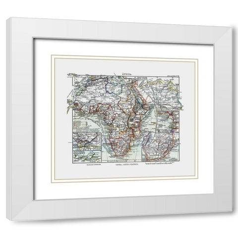 Africa - Perthes 1921 White Modern Wood Framed Art Print with Double Matting by Perthes