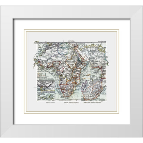 Africa - Perthes 1921 White Modern Wood Framed Art Print with Double Matting by Perthes