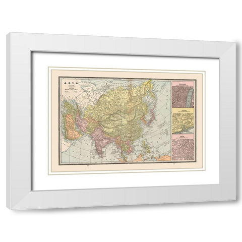 Asia Middle East - Cram 1888 White Modern Wood Framed Art Print with Double Matting by Cram