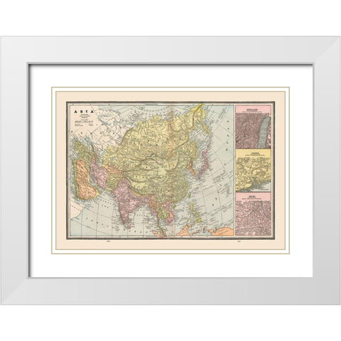 Asia Middle East - Cram 1888 White Modern Wood Framed Art Print with Double Matting by Cram