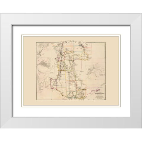Australia Western Colony - Arrowsmith 1844 White Modern Wood Framed Art Print with Double Matting by Arrowsmith