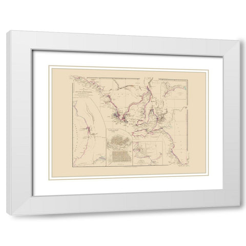 Australia Southern Maritime - Arrowsmith 1844 White Modern Wood Framed Art Print with Double Matting by Arrowsmith
