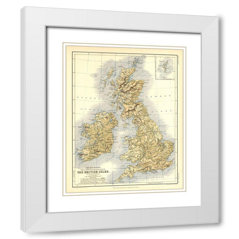 Geological British Isles - Johnston White Modern Wood Framed Art Print with Double Matting by Johnston