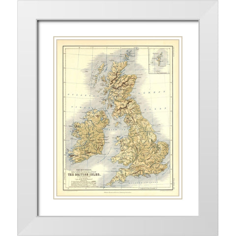 Geological British Isles - Johnston White Modern Wood Framed Art Print with Double Matting by Johnston