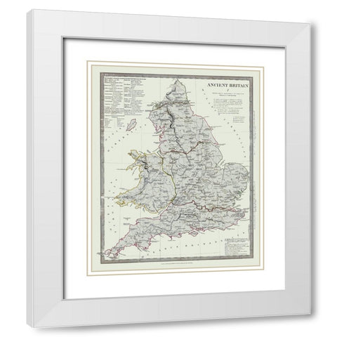 Ancient Britain United Kingdom - Baldwin 1830 White Modern Wood Framed Art Print with Double Matting by Baldwin