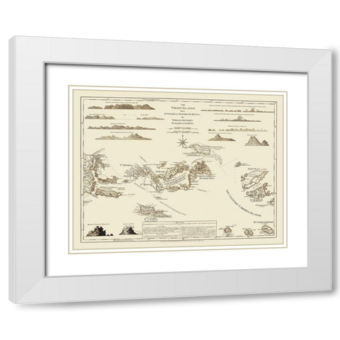 Virgin Islands United States - Jefferys 1775 White Modern Wood Framed Art Print with Double Matting by Jefferys