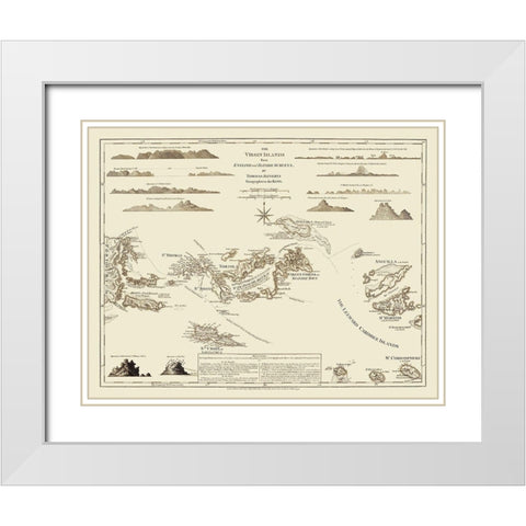 Virgin Islands United States - Jefferys 1775 White Modern Wood Framed Art Print with Double Matting by Jefferys