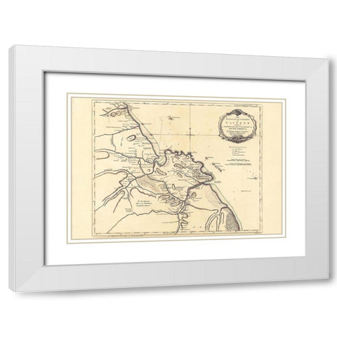 South America Cayenne French Guiana - Jefferys White Modern Wood Framed Art Print with Double Matting by Jefferys