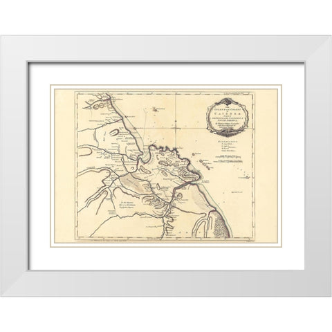 South America Cayenne French Guiana - Jefferys White Modern Wood Framed Art Print with Double Matting by Jefferys