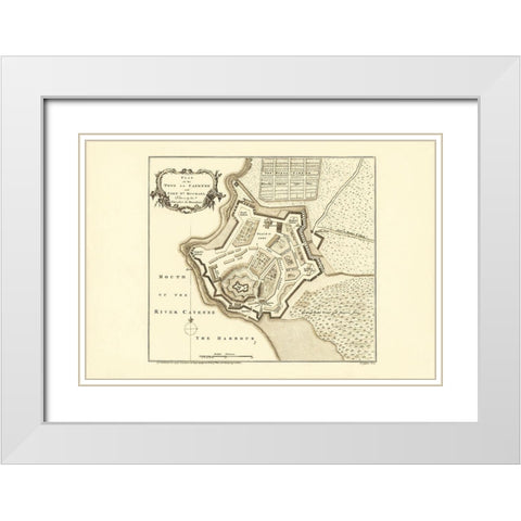S. America Cayenne Fort St Michael French Guiana White Modern Wood Framed Art Print with Double Matting by Jefferys