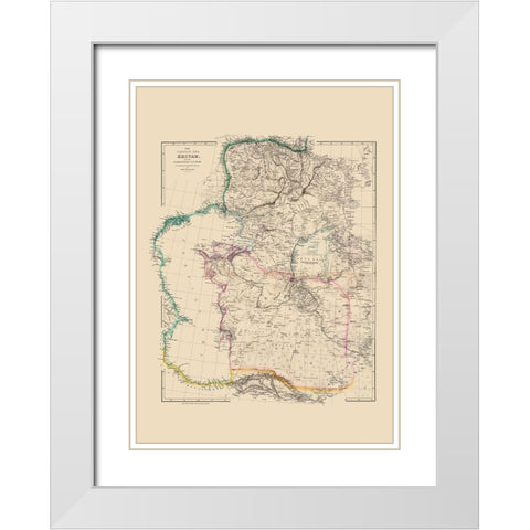 Caspian Sea Region Asia - Arrowsmith 1844 White Modern Wood Framed Art Print with Double Matting by Arrowsmith