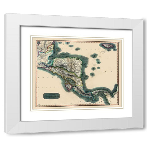 Honduras Guatemala Nicaragua - Baldwin 1816 White Modern Wood Framed Art Print with Double Matting by Baldwin