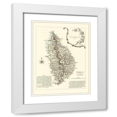 Caribbean Dominica - Sayer 1768 White Modern Wood Framed Art Print with Double Matting by Sayer