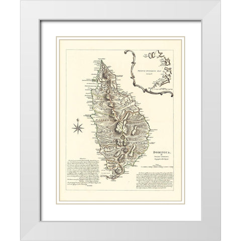 Caribbean Dominica - Sayer 1768 White Modern Wood Framed Art Print with Double Matting by Sayer