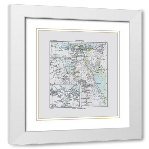 Africa Egypt - Perthes 1896 White Modern Wood Framed Art Print with Double Matting by Perthes