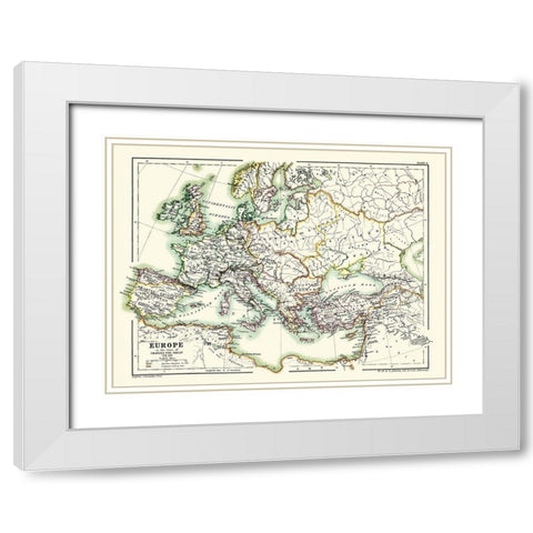 Europe 768-814 Charles the Great - Poole 1902 White Modern Wood Framed Art Print with Double Matting by Poole