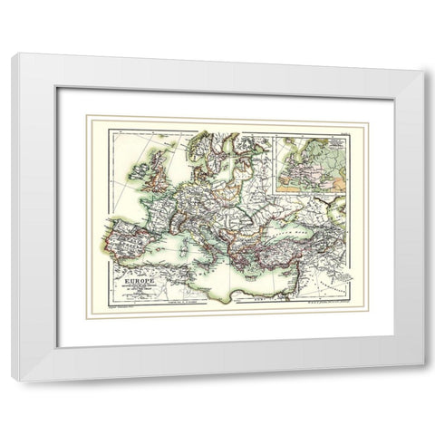 Europe Otto the Great 962 - Poole 1902 White Modern Wood Framed Art Print with Double Matting by Poole