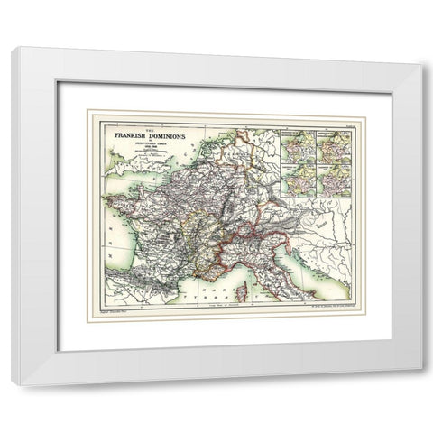 Europe Frankish Dominions Merovingian 486-768 White Modern Wood Framed Art Print with Double Matting by Poole