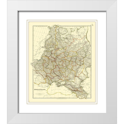 Europe Russia Poland - Arrowsmith 1832 White Modern Wood Framed Art Print with Double Matting by Arrowsmith