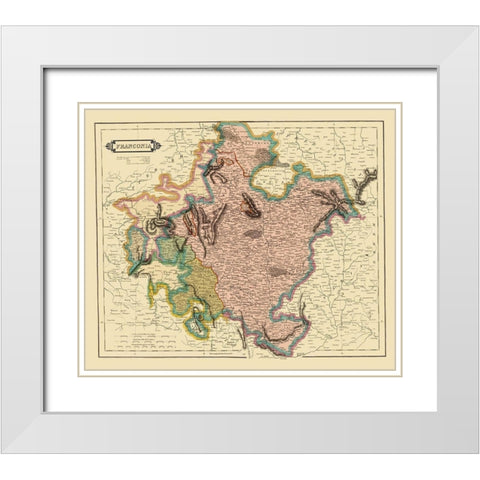 Franconia Duchy Germany - Hamilton 1831 White Modern Wood Framed Art Print with Double Matting by Hamilton