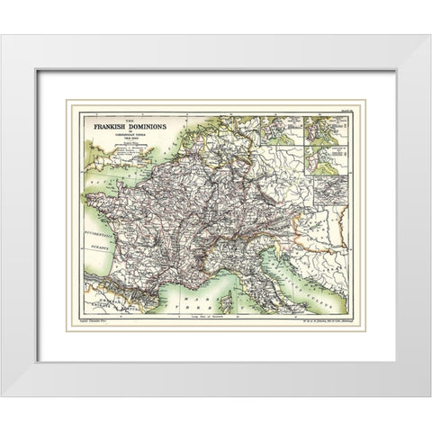 Frankish Dominions Carolingian 768-900 France White Modern Wood Framed Art Print with Double Matting by Poole