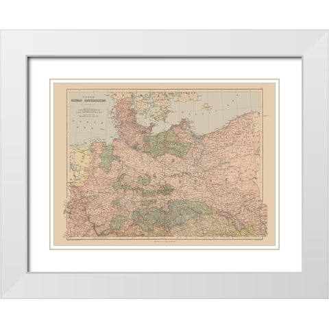 North German Confederation Germany - Black 1867 White Modern Wood Framed Art Print with Double Matting by Black