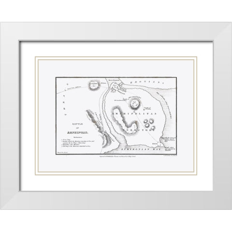 Amphipolis - Greece - Oxford 1828 White Modern Wood Framed Art Print with Double Matting by Unknown