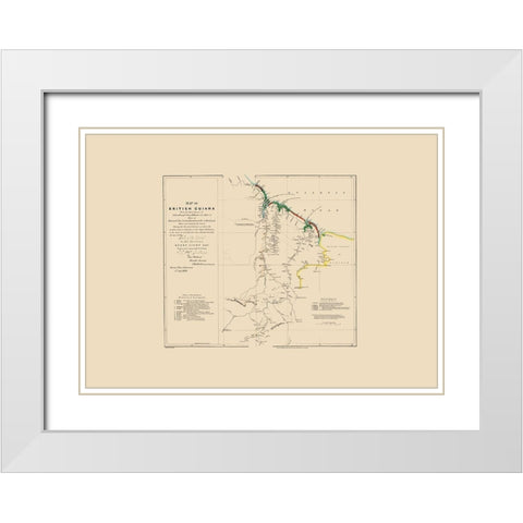 British Guiana South America - Arrowsmith 1844 White Modern Wood Framed Art Print with Double Matting by Arrowsmith