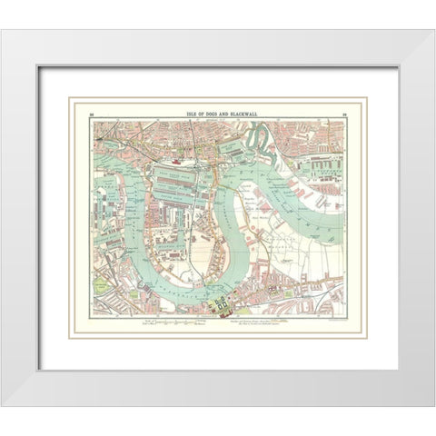 Isle of Dogs Blackwall London UK - Bartholomew White Modern Wood Framed Art Print with Double Matting by Bartholomew