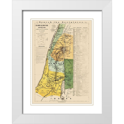 Palestine Israel - Strobridge 1881 White Modern Wood Framed Art Print with Double Matting by Strobridge