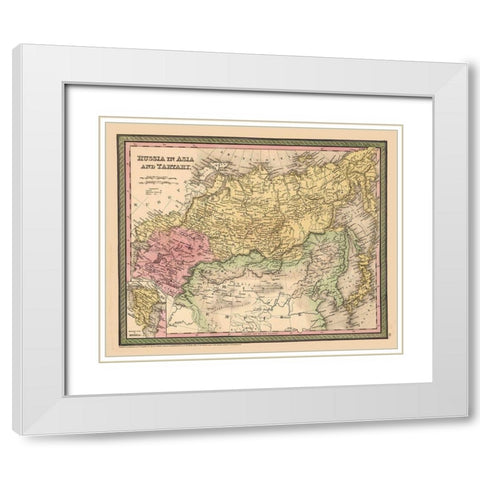 Asia Tartary Russia - Cowperthwait 1850 White Modern Wood Framed Art Print with Double Matting by Cowperthwait