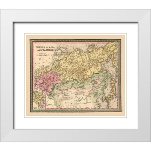 Asia Tartary Russia - Cowperthwait 1850 White Modern Wood Framed Art Print with Double Matting by Cowperthwait
