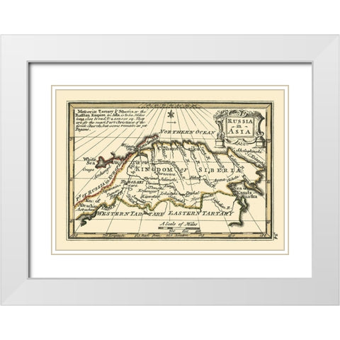 Asia Russia - Bowen 1758 White Modern Wood Framed Art Print with Double Matting by Bowen