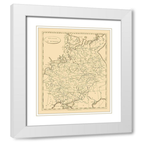 Europe Russia - Arrowsmith 1812 White Modern Wood Framed Art Print with Double Matting by Arrowsmith