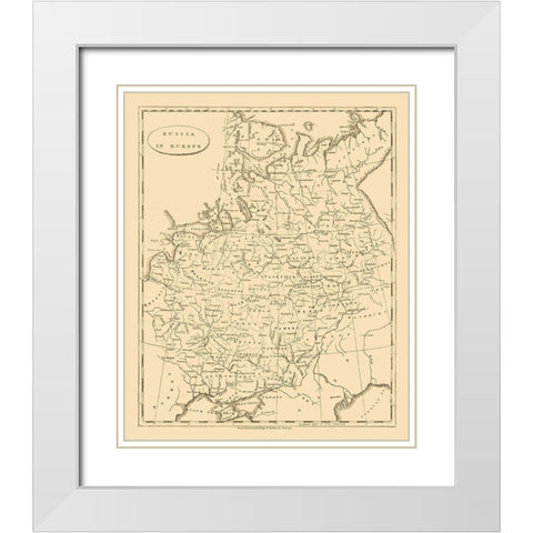 Europe Russia - Arrowsmith 1812 White Modern Wood Framed Art Print with Double Matting by Arrowsmith