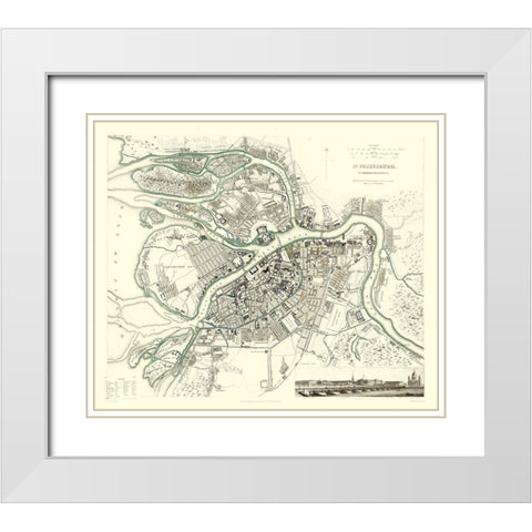 Saint Petersburg Russia Europe - Baldwin 1834 White Modern Wood Framed Art Print with Double Matting by Baldwin