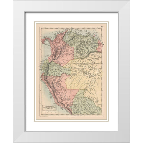 South America Venezuela Colombia Ecuador Peru White Modern Wood Framed Art Print with Double Matting by Black