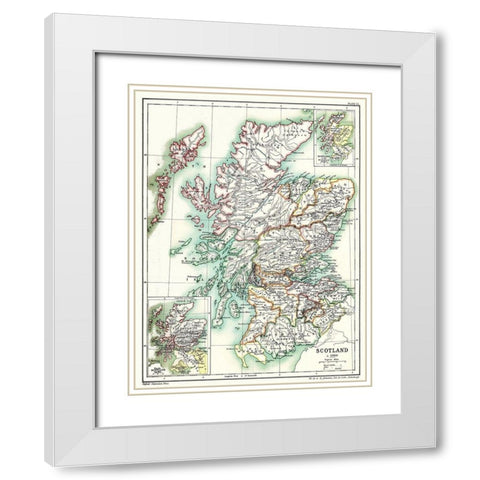 Scotland 1300 - Poole 1902 White Modern Wood Framed Art Print with Double Matting by Poole