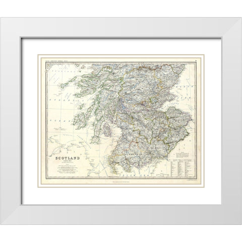 Scotland - Southern Sheet - Johnston White Modern Wood Framed Art Print with Double Matting by Johnston