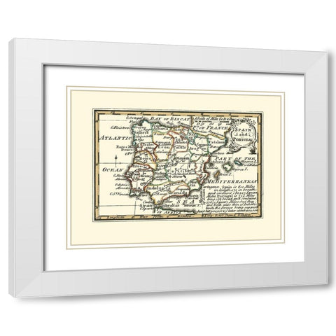 Spain Portugal - Gibson 1758 White Modern Wood Framed Art Print with Double Matting by Gibson
