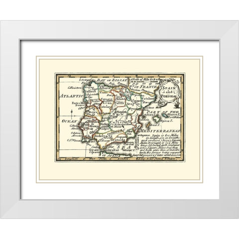 Spain Portugal - Gibson 1758 White Modern Wood Framed Art Print with Double Matting by Gibson