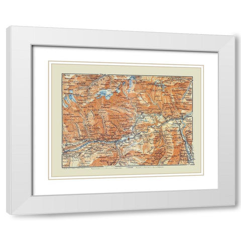 Ilanz Region Switzerland - Baedeker 1921 White Modern Wood Framed Art Print with Double Matting by Baedeker