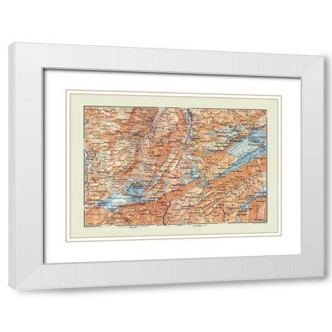 Kandersteg Region Switzerland - Baedeker 1921 White Modern Wood Framed Art Print with Double Matting by Baedeker